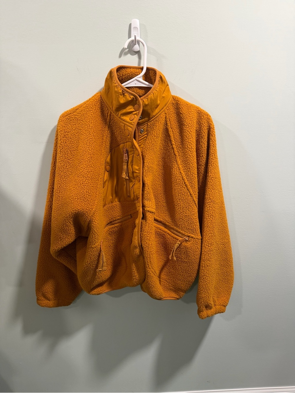FP Movement Free People Hit The Slopes Fleece Jacket Mustard Small